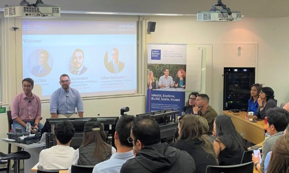 Arka Dhar and Ioannis Ioannou in conversation in front of an audience